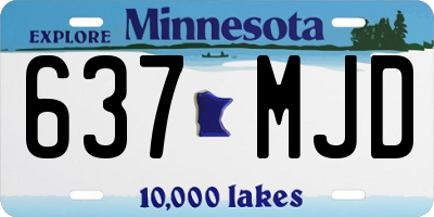 MN license plate 637MJD