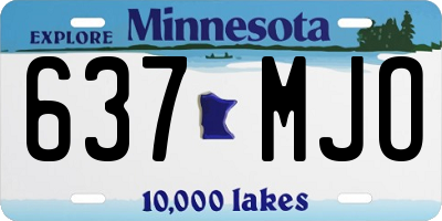 MN license plate 637MJO