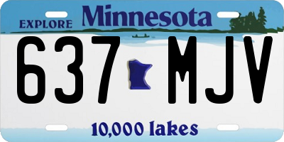 MN license plate 637MJV