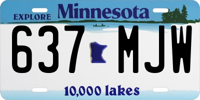 MN license plate 637MJW