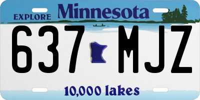 MN license plate 637MJZ
