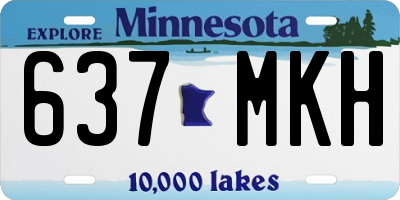 MN license plate 637MKH