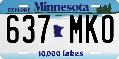 MN license plate 637MKO
