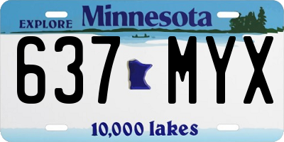MN license plate 637MYX