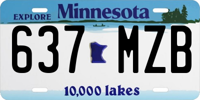 MN license plate 637MZB