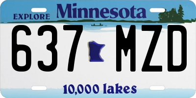 MN license plate 637MZD