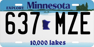MN license plate 637MZE