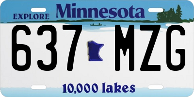 MN license plate 637MZG