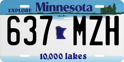 MN license plate 637MZH