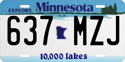 MN license plate 637MZJ