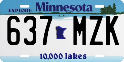 MN license plate 637MZK