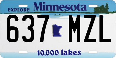 MN license plate 637MZL
