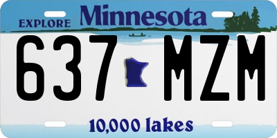MN license plate 637MZM