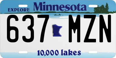 MN license plate 637MZN