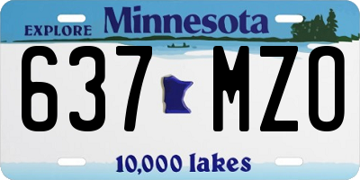 MN license plate 637MZO