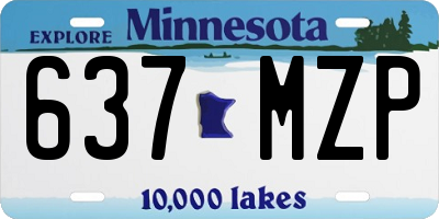 MN license plate 637MZP