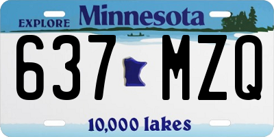 MN license plate 637MZQ