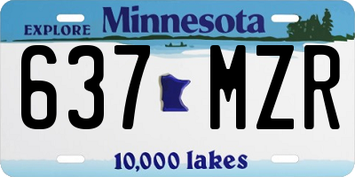 MN license plate 637MZR