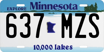 MN license plate 637MZS