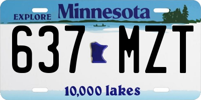 MN license plate 637MZT