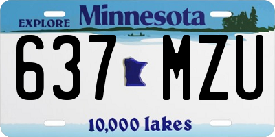 MN license plate 637MZU