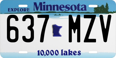 MN license plate 637MZV