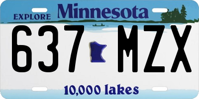 MN license plate 637MZX