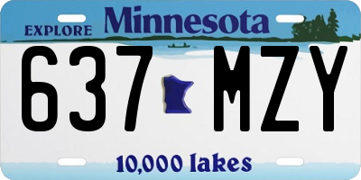 MN license plate 637MZY