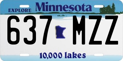 MN license plate 637MZZ