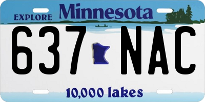 MN license plate 637NAC