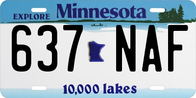 MN license plate 637NAF