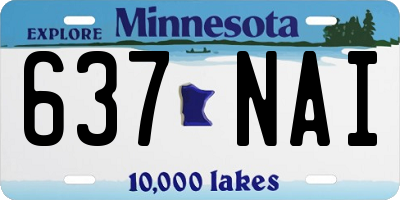 MN license plate 637NAI