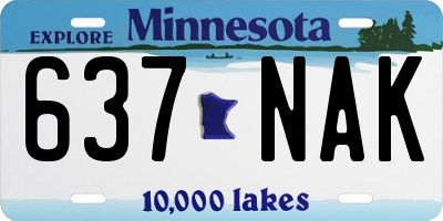 MN license plate 637NAK