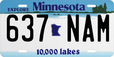 MN license plate 637NAM
