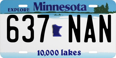 MN license plate 637NAN