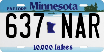 MN license plate 637NAR