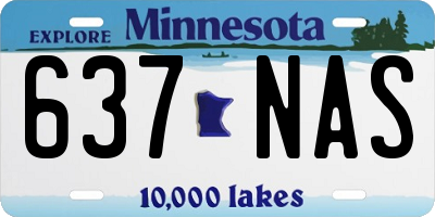 MN license plate 637NAS