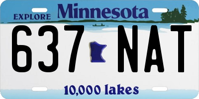 MN license plate 637NAT