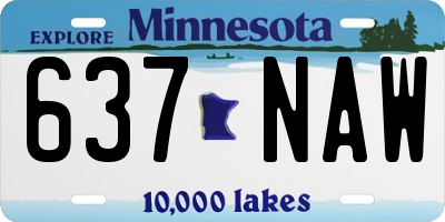 MN license plate 637NAW