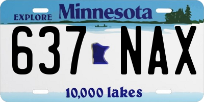 MN license plate 637NAX