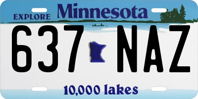 MN license plate 637NAZ