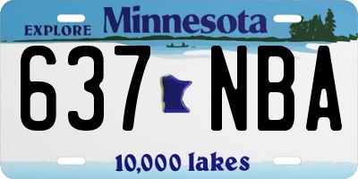 MN license plate 637NBA