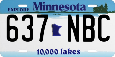 MN license plate 637NBC