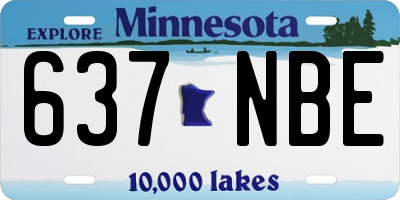 MN license plate 637NBE