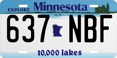 MN license plate 637NBF