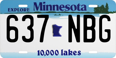 MN license plate 637NBG