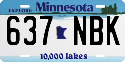MN license plate 637NBK