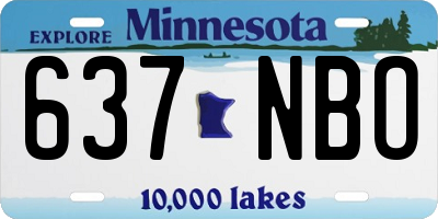 MN license plate 637NBO