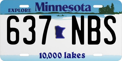 MN license plate 637NBS