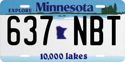 MN license plate 637NBT